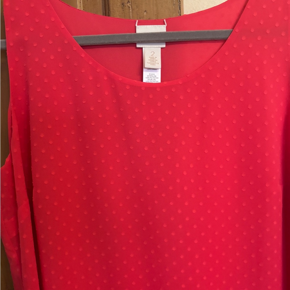 Chico's Vibrant Red Textured Blouse